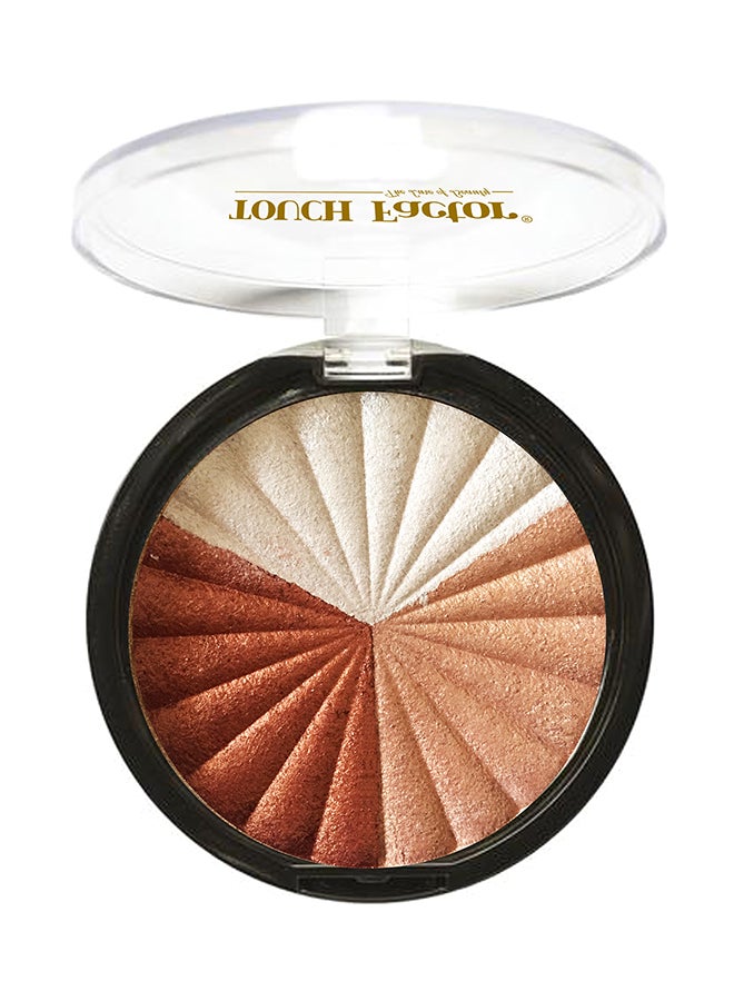 Touch Factor 3 Colour Face Highlighter Cream/Gold/Beige  - Image 1