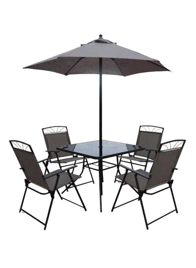 Generic 6-Piece Patio Furniture Set Grey/Black 