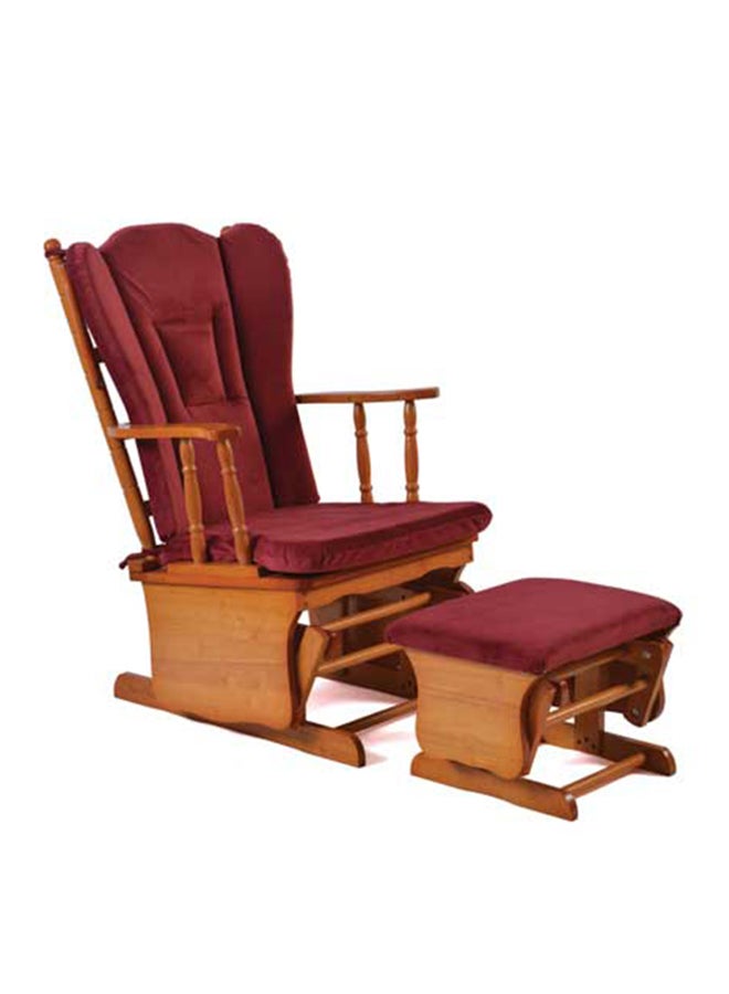 Micasa Glider Chair With Ottoman Brown/Maroon 72x105x66cm