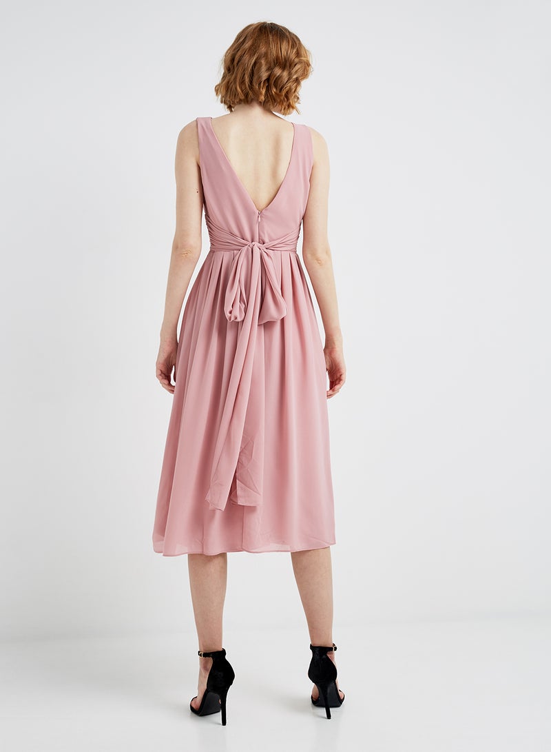 tfnc LONDON - Elois Midi Dress Rose - Image 1