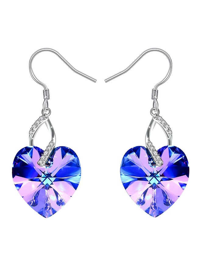 جيز روز أقراط متدلية من الفضة الإسترليني عيار 925 قيراطاً ومرصعة بكريستال سواروفسكي - Image 1