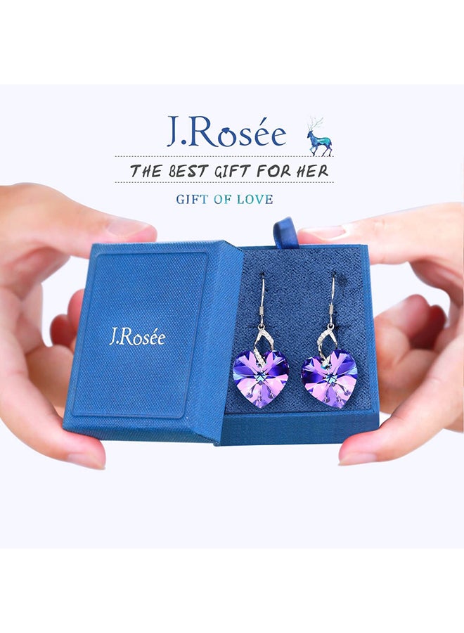 جيز روز أقراط متدلية من الفضة الإسترليني عيار 925 قيراطاً ومرصعة بكريستال سواروفسكي - Image 3