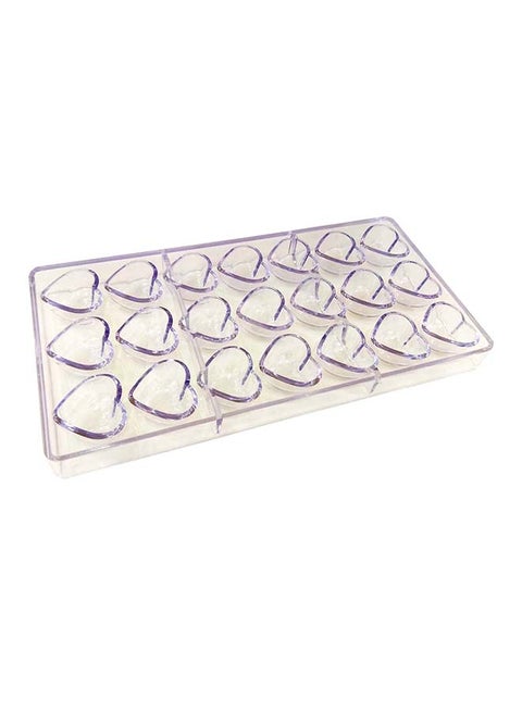 Heart Shape Chocolate Molding Tray Clear 2x13x27centimeter