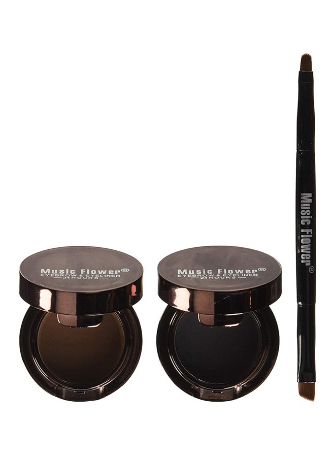 Music Flower - 2-In-1 Eyeliner And Eyebrow Cream Black/Brown - Image 1