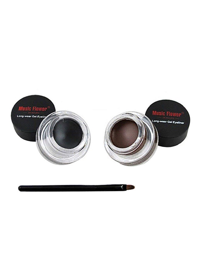 أدبيني محدد عيون جل مزود بفرشتين بني/أسود - Image 1