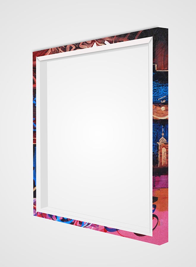 Rateel - Printed Canvas Wall Art With Wooden Frame Golden/Green/Brown 80x80cm - Image 1