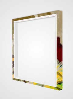 Rateel Printed Canvas Wall Art With Wooden Frame Beige/Yellow/Brown 80x80cm  - Image 3