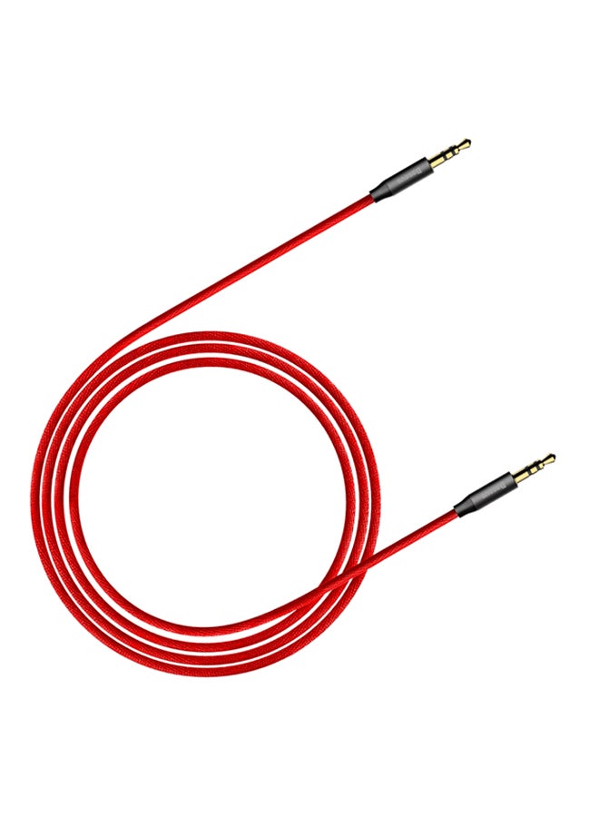 Hoco 3.5mm Male To Male Audio AUX Cable Black/Red