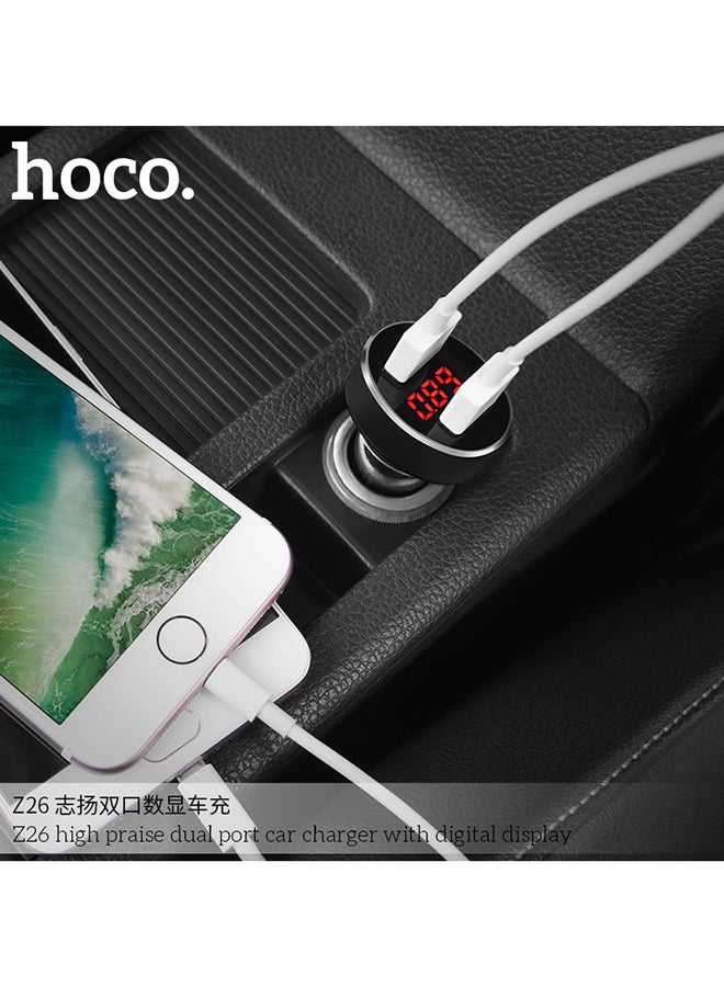 Hoco - Z26 High Praise Dual Port Car Charger Black - Image 1