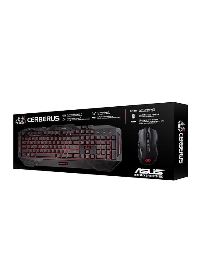 ASUS - Cerberus Gaming Keyboard And Optical Mouse Set Black - Image 1