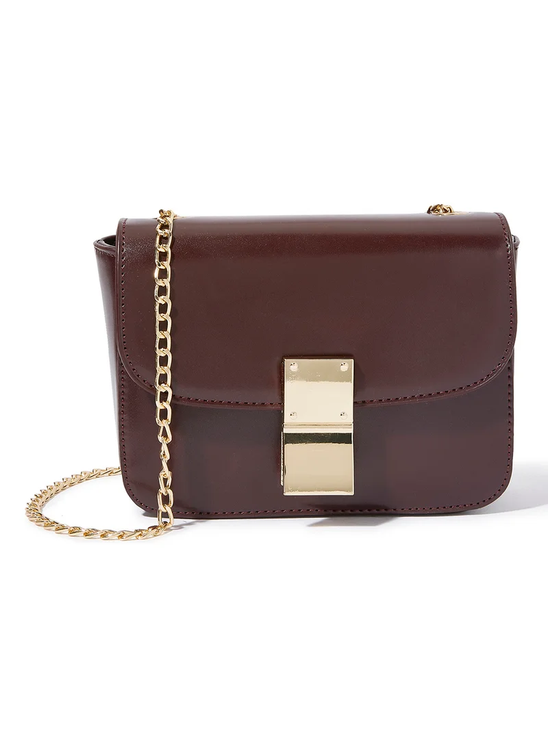 shoexpress Aaliyah Polyurethane Crossbody Bag Brown