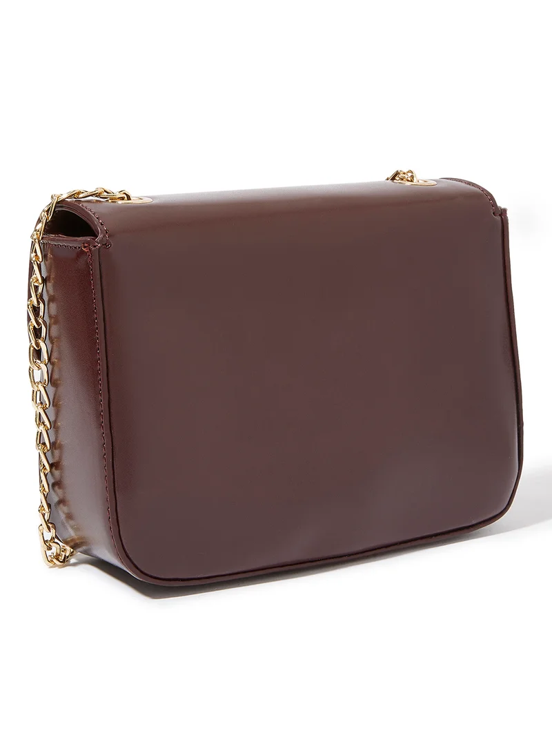 shoexpress Aaliyah Polyurethane Crossbody Bag Brown