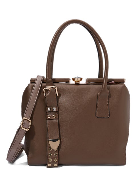 Unique Accent Shoulder Bag Brown