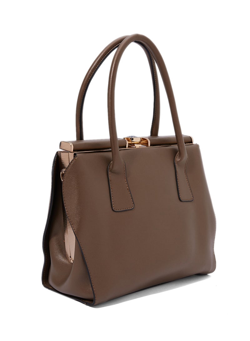 Unique Accent Shoulder Bag Brown