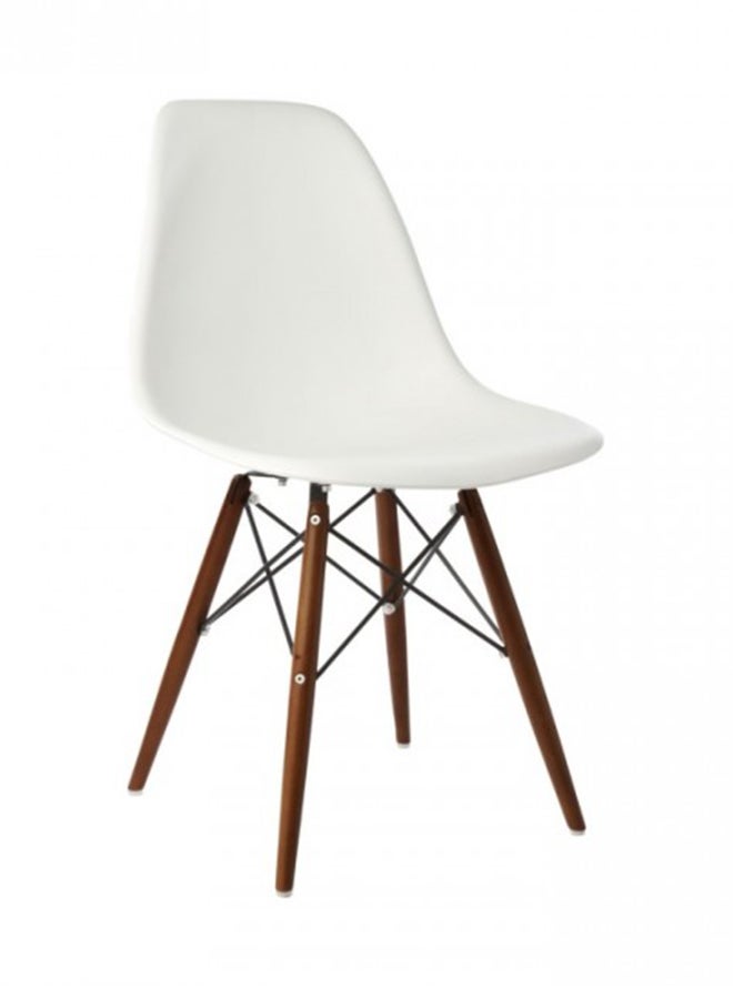Generic Addison Plastic Chair White/Walnut 20x32x18.5inch  - Image 2