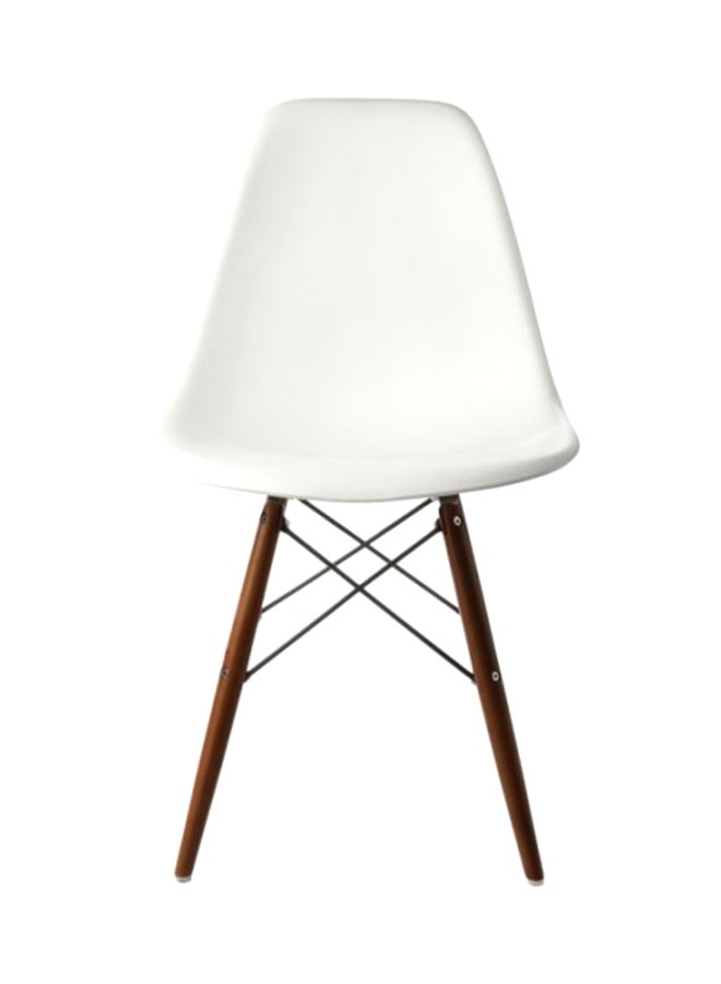 Generic Addison Plastic Chair White/Walnut 20x32x18.5inch  - Image 1