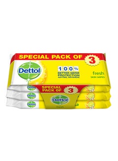 Dettol 30-Piece Fresh Skin Wipes Pack Of 3 