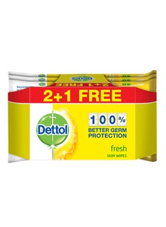 Dettol Better Germ Protection Fresh Skin Wipes Pack of 3 