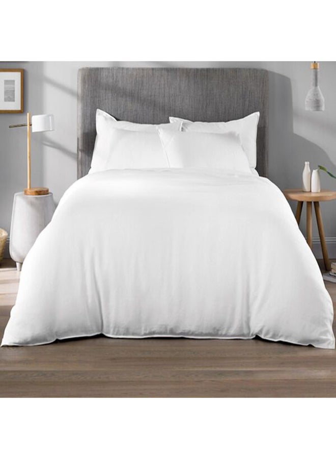 Kingtex Satin Finish Duvet Cover Cotton White - Image 2