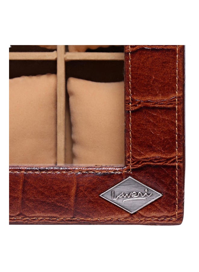 LAVERI LEATHER - Glass Top Leather Watches  Box - Image 1