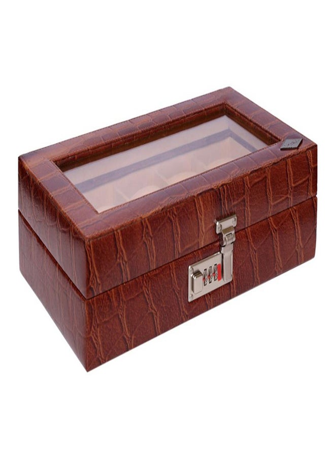 LAVERI LEATHER - Glass Top Leather Watches  Box - Image 1