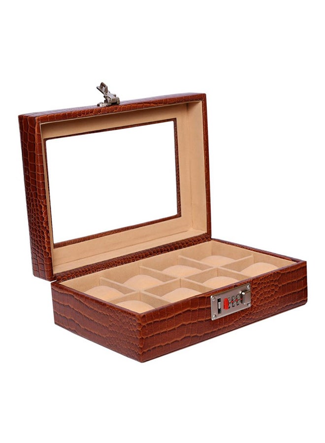 ليفراي صندوق ساعات جلدي بغطاء زجاجي - Image 1