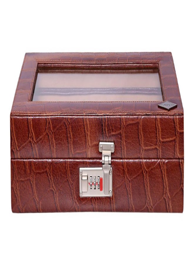 LAVERI LEATHER - Glass Top Leather Watches  Box - Image 1