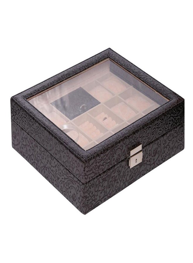 LAVERI LEATHER - unisex Top Glass Ring Cufflinks And Watches Box - Image 1
