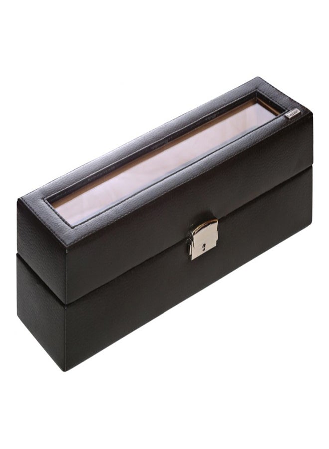 LAVERI LEATHER - unisex Glass Top Leather Watches  Box - Image 1