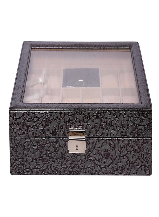 LAVERI LEATHER - unisex Top Glass Ring Cufflinks And Watches Box - Image 1