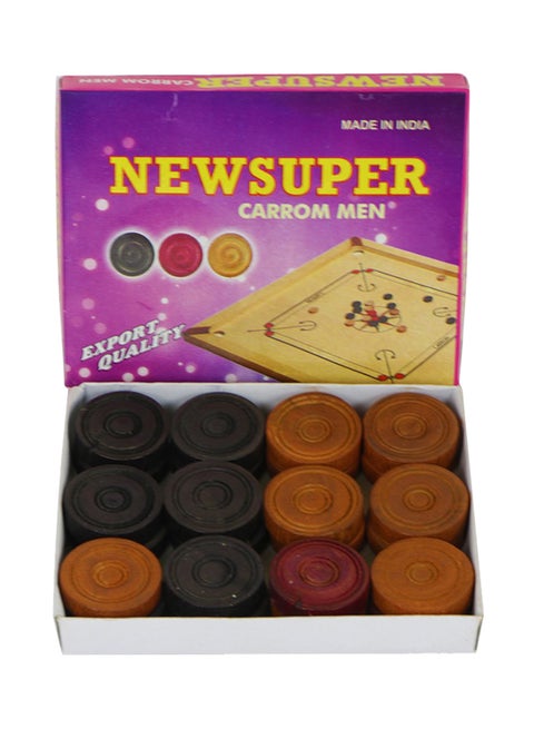 Wooden Carrom 24 Coins Set With Striker