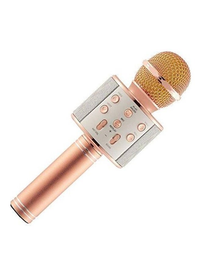Multi-Functional Wireless Bluetooth Karaoke Microphone bk-858 Rose Gold - Image 1