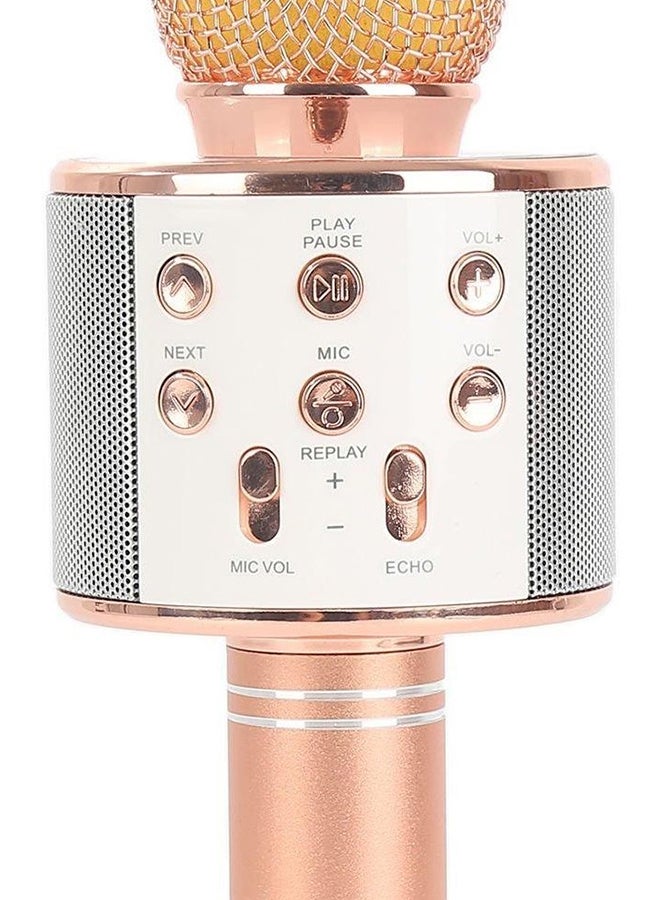 Multi-Functional Wireless Bluetooth Karaoke Microphone bk-858 Rose Gold - Image 3