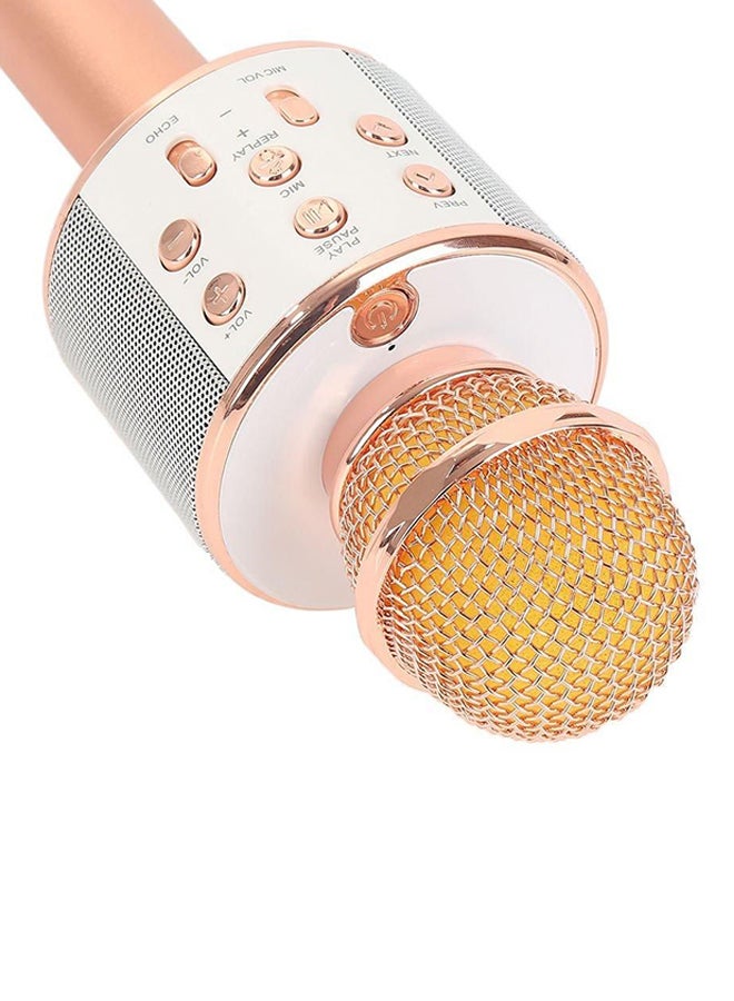 Multi-Functional Wireless Bluetooth Karaoke Microphone bk-858 Rose Gold - Image 2