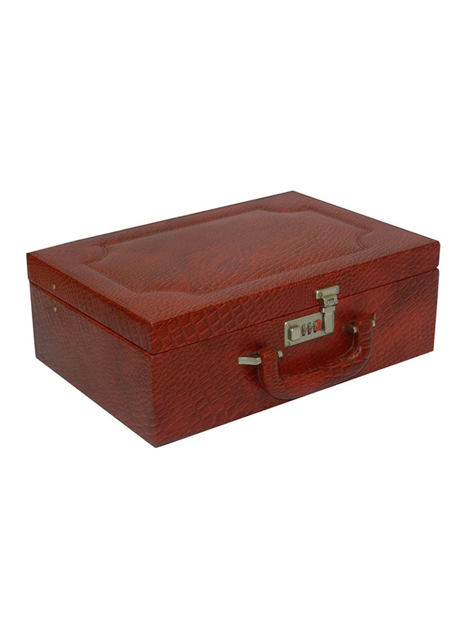 LAVERI LEATHER Leather Perfume Storage Box Red 14.3x5inch - Image 4