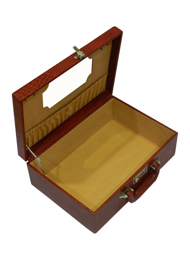 LAVERI LEATHER Leather Perfume Storage Box Red 14.3x5inch - Image 2