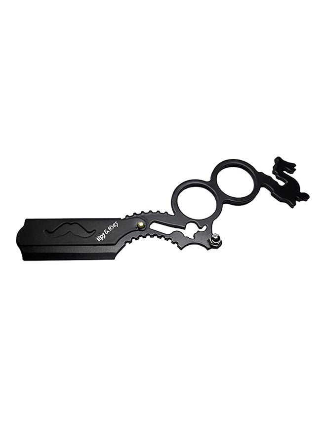 Tips & Toes - Professional Double Finger Insert Handle Straight Edge Shaving Razor Black - Image 1