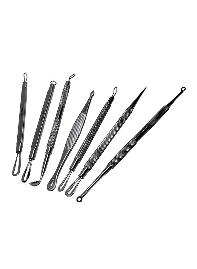 Tips & Toes 7-Piece Blackhead Remover Pimple Popper Tool Kit Silver  - Image 1
