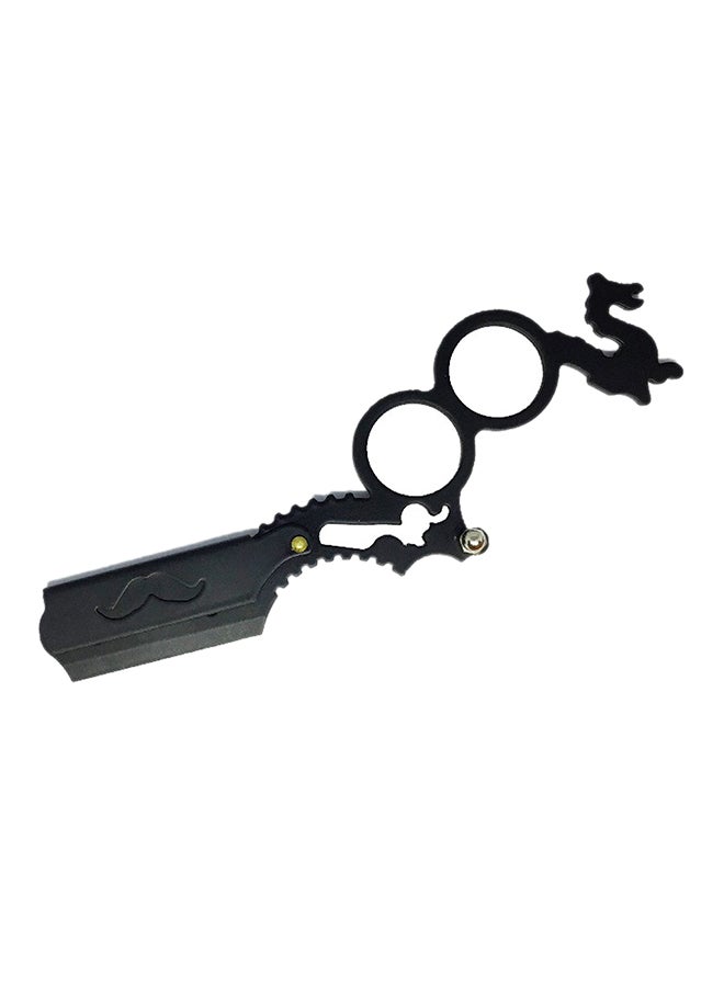 Tips & Toes - Professional Double Finger Insert Handle Straight Edge Shaving Razor Black - Image 1