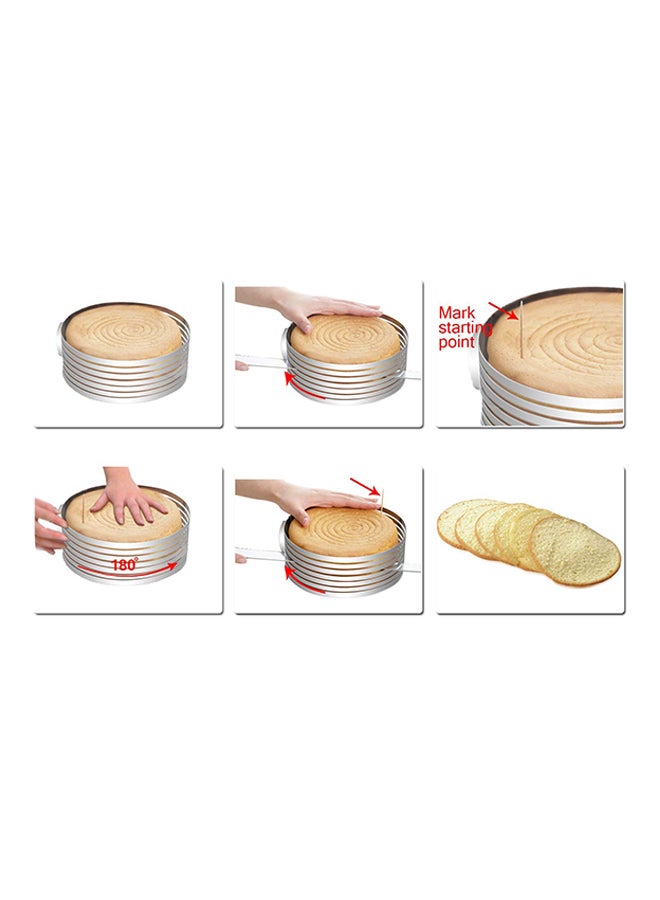 حلقة تقطيع الكعك فضي - Image 3
