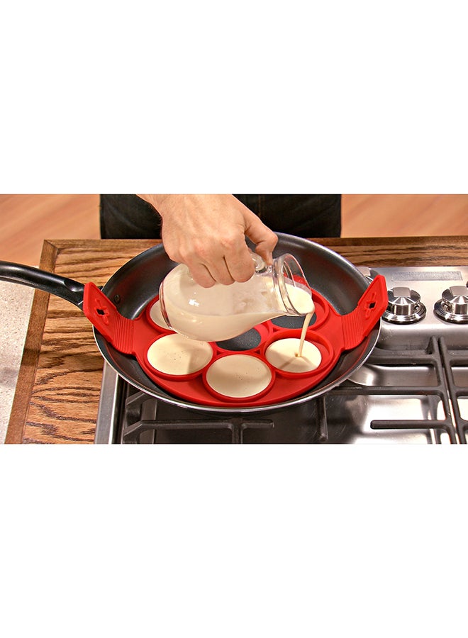 قطعتان من صانعة الكيك الجديدة مستديرة الشكل مزودة بفتحات دائرية الشكل أحمر - Image 2