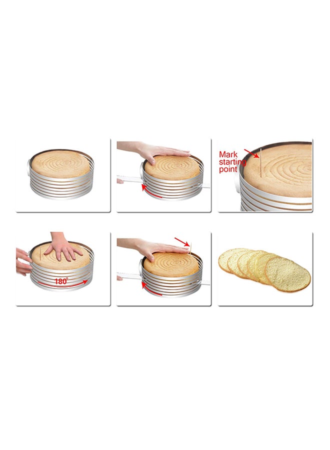 قطاعة كعك دائرية فضي 24-30سم - Image 3