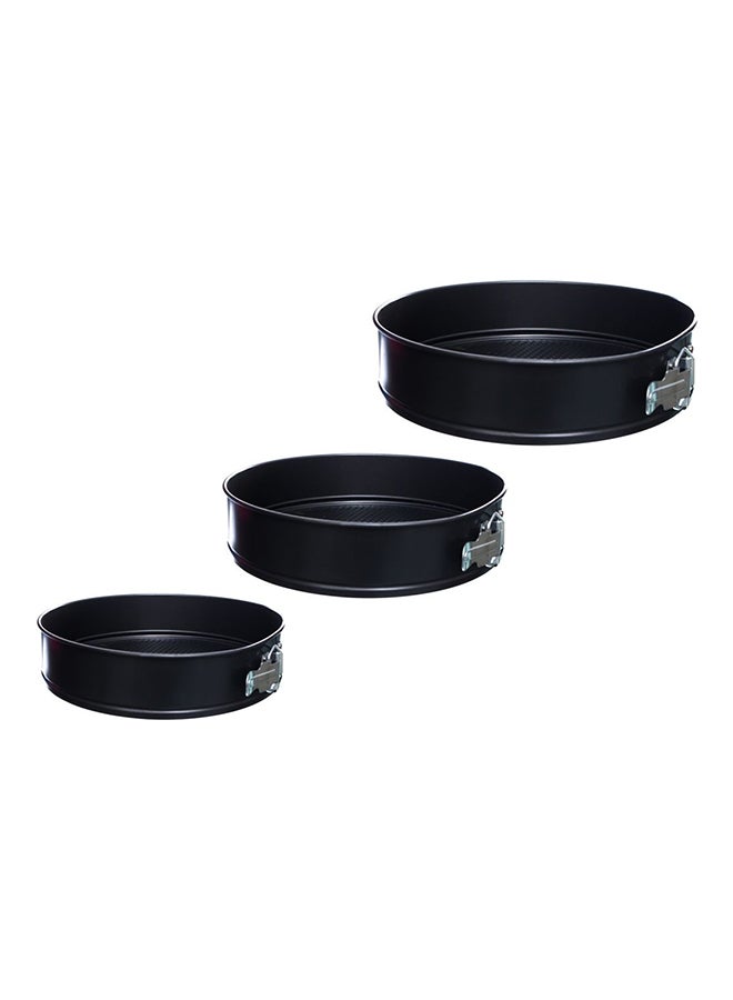 3-Piece Round Cake Pan Set Black - Image 2