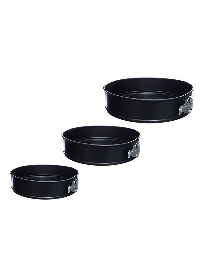 3-Piece Round Shape Cake Mould Black - Image 2