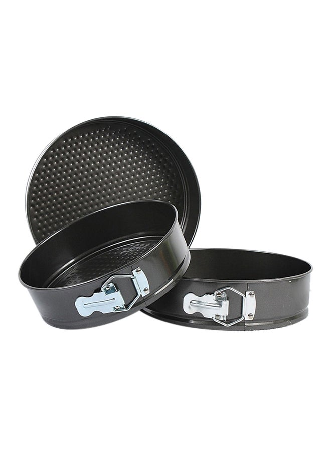3-Piece Round Shape Cake Mould Black - Image 1