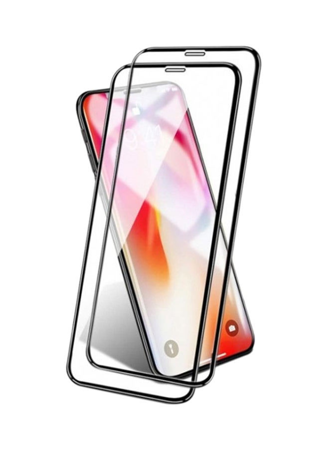 2-Piece 10D Tempered Glass Screen Protector For Apple iPhone XS Max Clear/Black