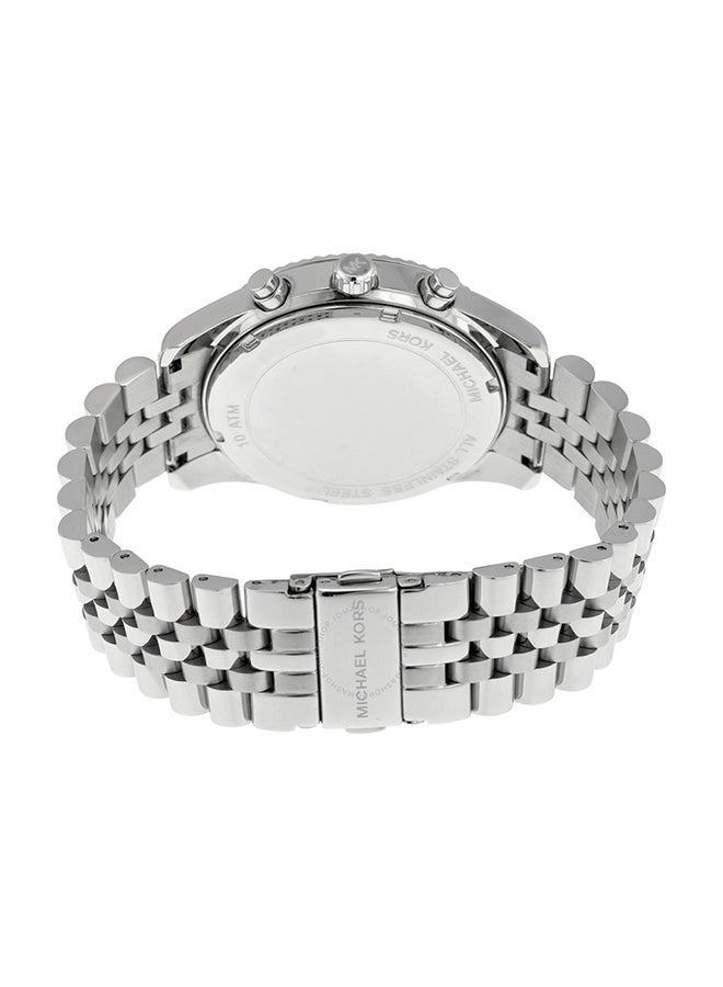 Michael Kors Men's Round Shape Stainless Steel Chronograph Wrist Watch 45 mm - Silver - MK8405 - Image 2