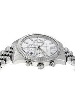 Men's Round Shape Stainless Steel Chronograph Wrist Watch 45 mm - Silver - MK8405 - v1542775537/N19598453A_3