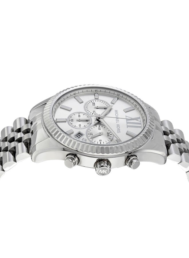 Michael Kors Men's Round Shape Stainless Steel Chronograph Wrist Watch 45 mm - Silver - MK8405 - Image 3