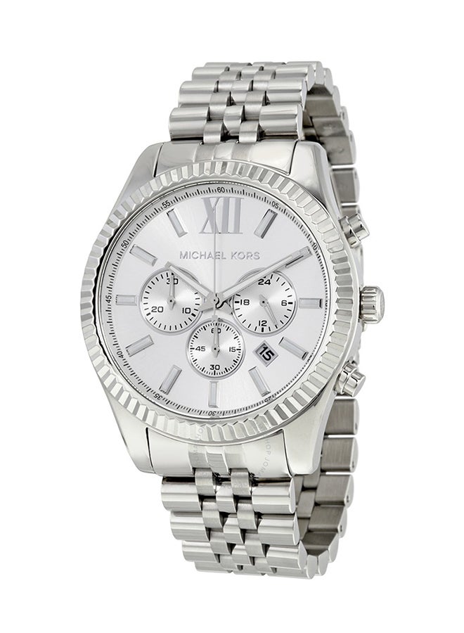 Michael Kors Men's Round Shape Stainless Steel Chronograph Wrist Watch 45 mm - Silver - MK8405 - Image 1
